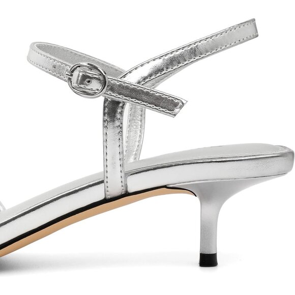 Kitten Heels for Women Pointed Toe Ankle Strap Low Heel Pumps Shoes Dressy 1.5" - Picture 7 of 7